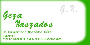 geza naszados business card