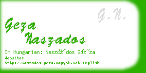 geza naszados business card